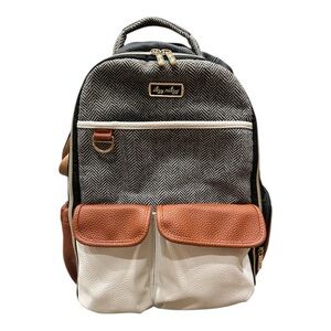 Itzy Ritzy Boss Large Capacity Functional Backpack Diaper Bag Coffee Cream